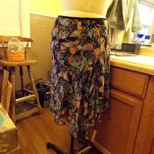 Ideology 100% Silk Butterfly Asymmetrical Skirt 12